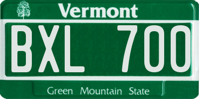 VT license plate BXL700
