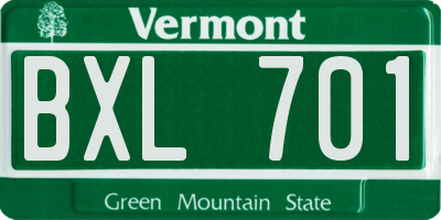 VT license plate BXL701
