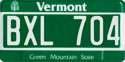 VT license plate BXL704
