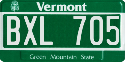 VT license plate BXL705