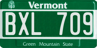 VT license plate BXL709