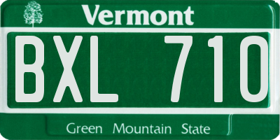 VT license plate BXL710
