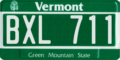 VT license plate BXL711