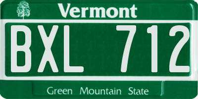 VT license plate BXL712