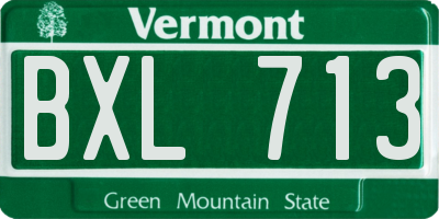 VT license plate BXL713