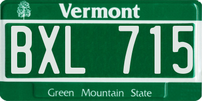 VT license plate BXL715