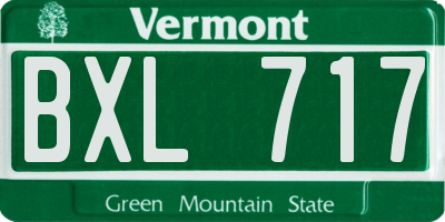 VT license plate BXL717