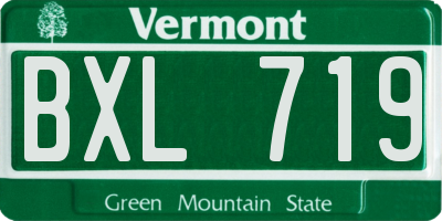 VT license plate BXL719