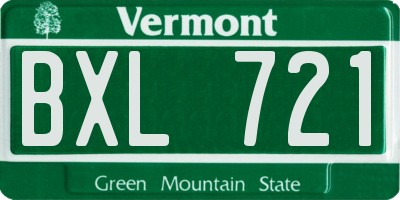 VT license plate BXL721
