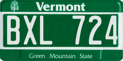 VT license plate BXL724