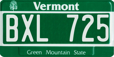 VT license plate BXL725