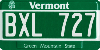 VT license plate BXL727