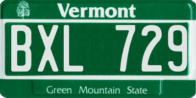 VT license plate BXL729