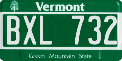 VT license plate BXL732