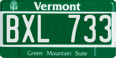 VT license plate BXL733