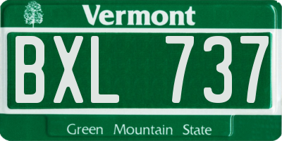 VT license plate BXL737