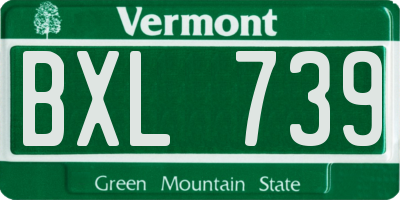 VT license plate BXL739