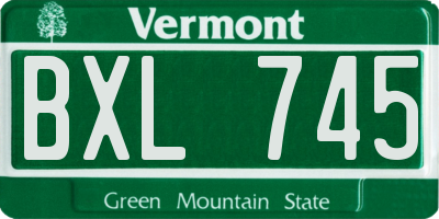 VT license plate BXL745