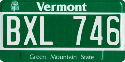 VT license plate BXL746