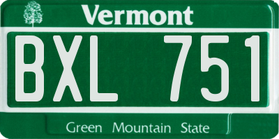 VT license plate BXL751