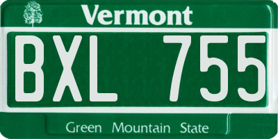 VT license plate BXL755