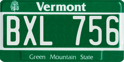 VT license plate BXL756