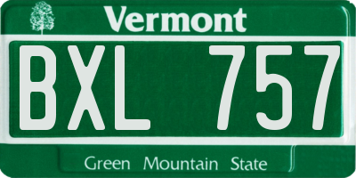 VT license plate BXL757