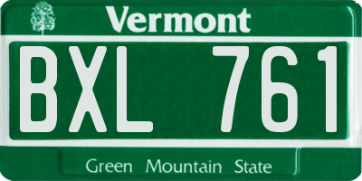 VT license plate BXL761