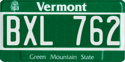 VT license plate BXL762
