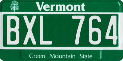 VT license plate BXL764