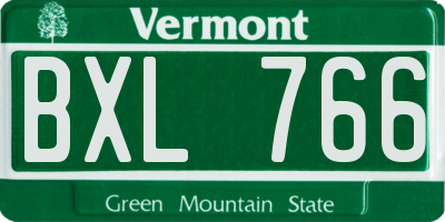 VT license plate BXL766