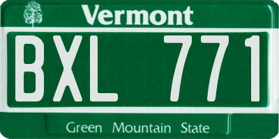 VT license plate BXL771