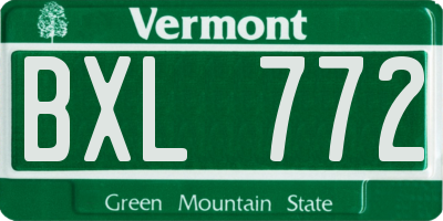 VT license plate BXL772
