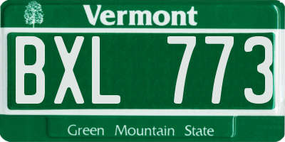 VT license plate BXL773