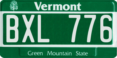 VT license plate BXL776
