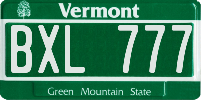 VT license plate BXL777