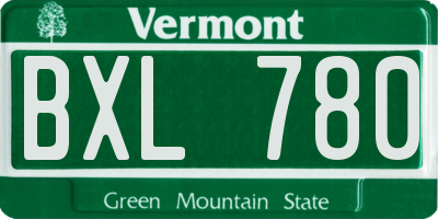 VT license plate BXL780
