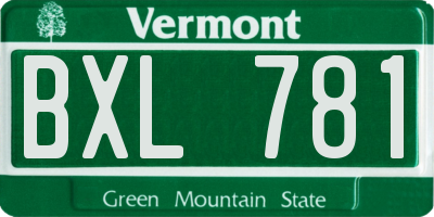 VT license plate BXL781