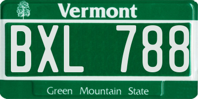 VT license plate BXL788