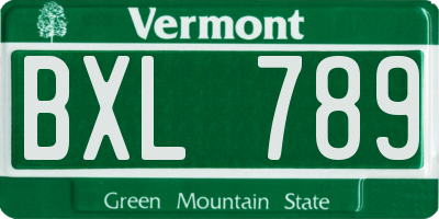 VT license plate BXL789