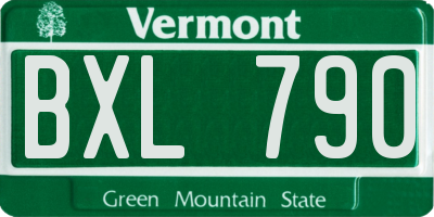 VT license plate BXL790