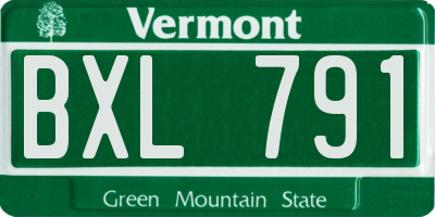 VT license plate BXL791