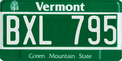 VT license plate BXL795