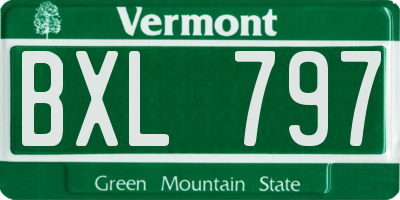 VT license plate BXL797