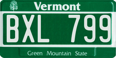VT license plate BXL799