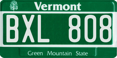 VT license plate BXL808