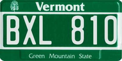 VT license plate BXL810