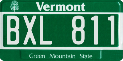 VT license plate BXL811