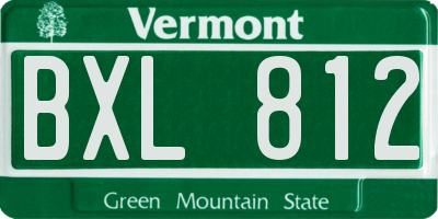 VT license plate BXL812