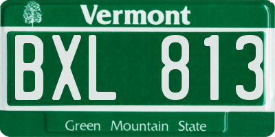 VT license plate BXL813